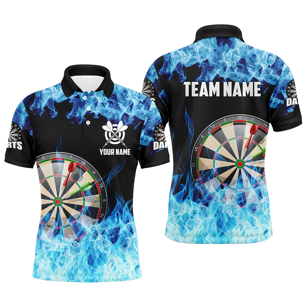 Blue Fire Flame Dartboard Men Darts Quarter-Zip Custom Darts For Team Dart