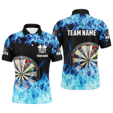 Blue Fire Flame Dartboard Men Darts Quarter-Zip Custom Darts For Team Dart