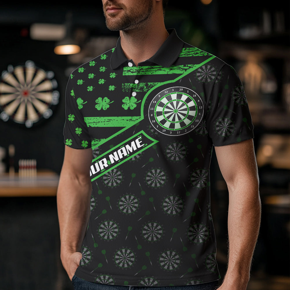 Green Shamrock Retro US Flag Patriotic Darts Custom St Patrick Day Darts
