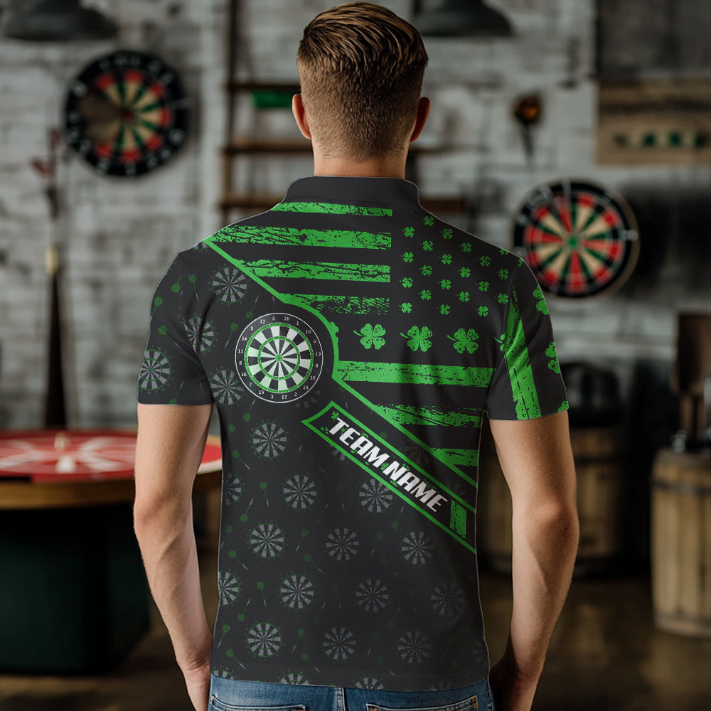 Green Shamrock Retro US Flag Patriotic Darts Custom St Patrick Day Darts