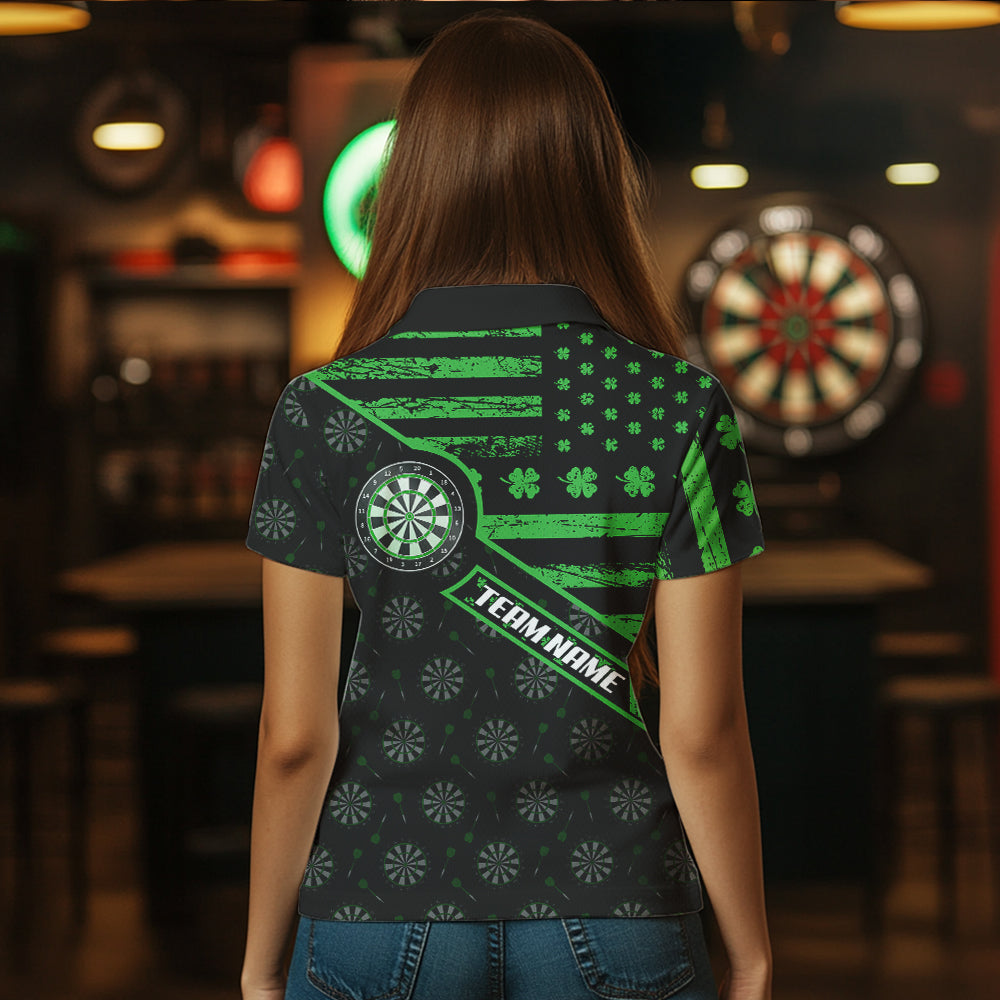 Green Shamrock Retro US Flag Patriotic Darts Custom St Patrick Day Darts