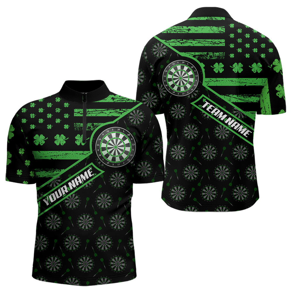 Green Shamrock Retro US Flag Patriotic Darts Custom St Patrick Day Darts