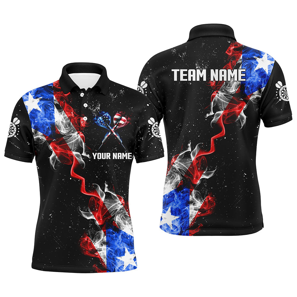 Customized Grunge US Flag Smoke Darts and Quarter-Zip, Patriotic Darts