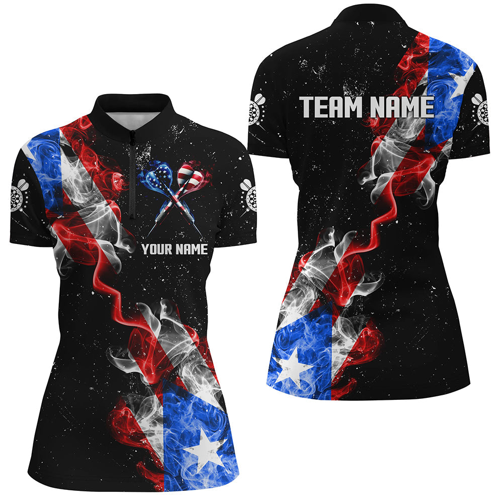 Customized Grunge US Flag Smoke Darts and Quarter-Zip, Patriotic Darts