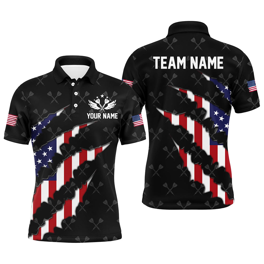 Personalized American Flag Darts Pattern Men and, Black Patriotic Dart