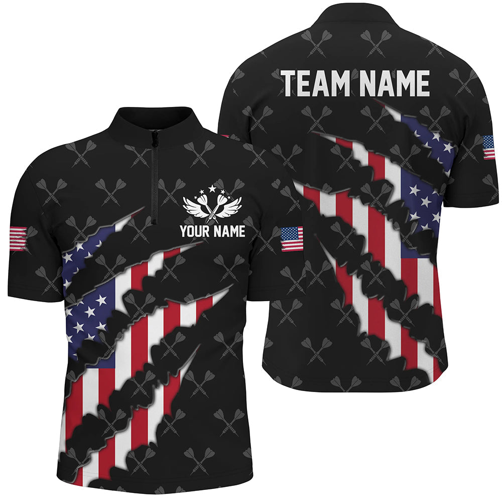 Personalized American Flag Darts Pattern Men and, Black Patriotic Dart