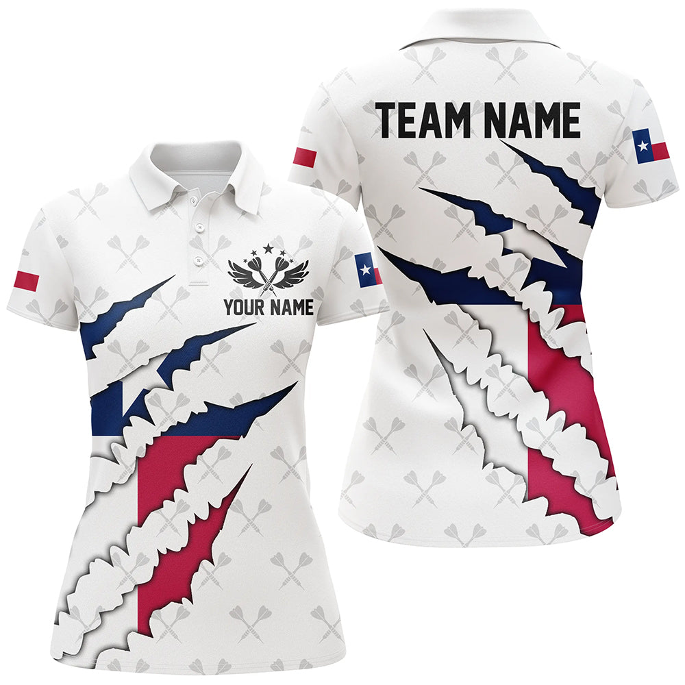 Texas Flag Darts Pattern Custom and Quarter-Zip, White Patriotic Darts