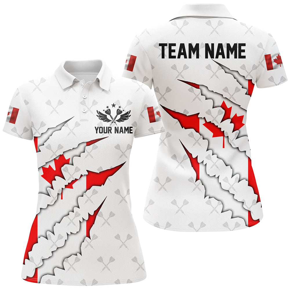 Canada Flag Darts Pattern Custom and Quarter-Zip, White Patriotic Darts