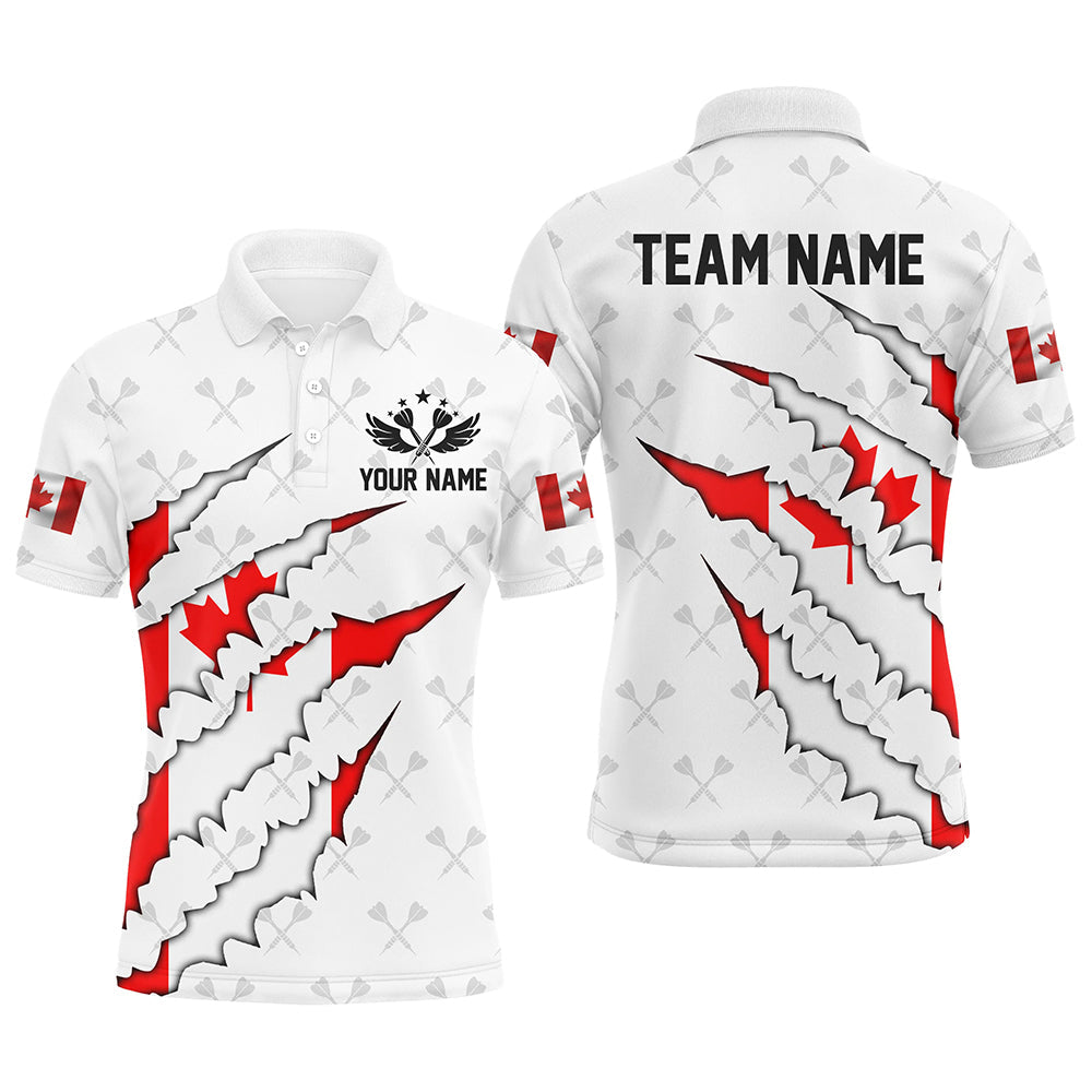 Canada Flag Darts Pattern Custom and Quarter-Zip, White Patriotic Darts