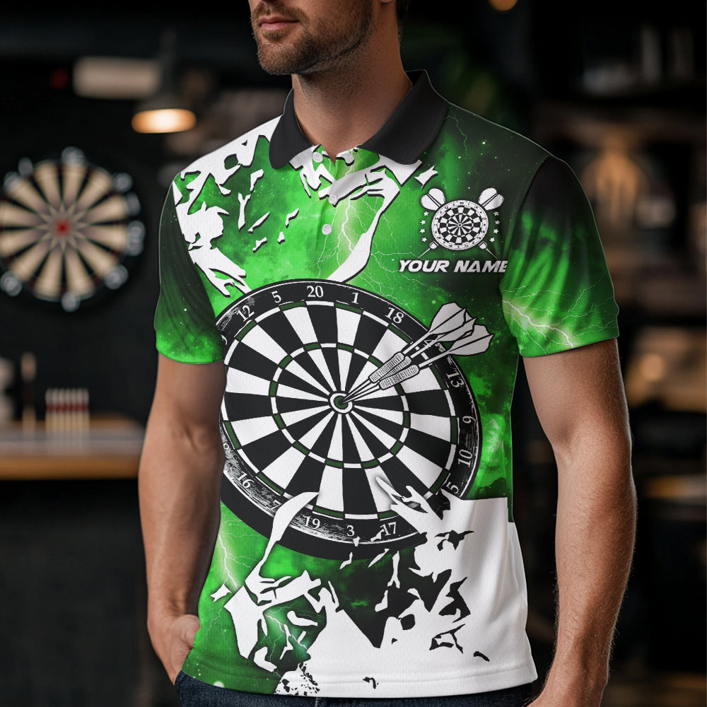 Lightning Grunge Dartboard Custom 3D Printed Darts, Darts Team |Green