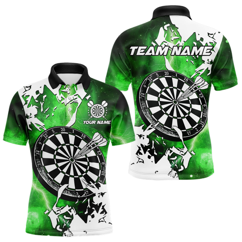 Lightning Grunge Dartboard Custom 3D Printed Darts, Darts Team |Green