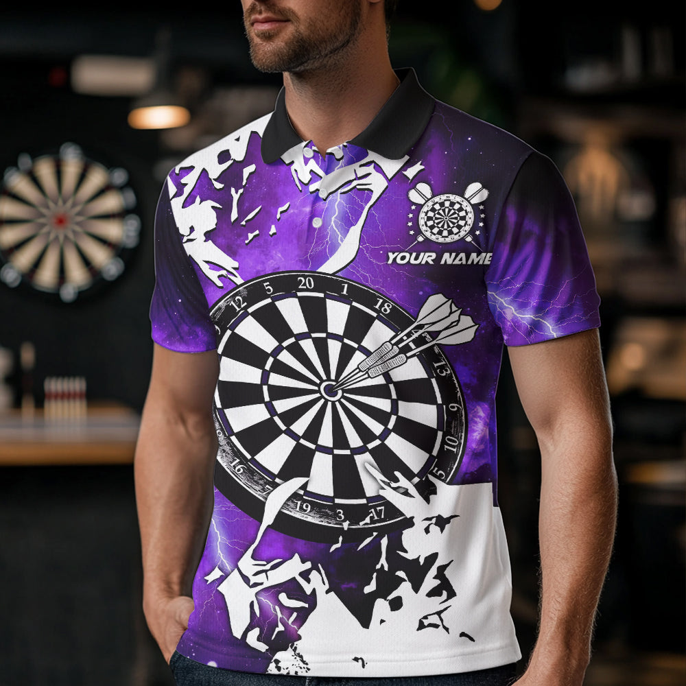 Lightning Grunge Dartboard Custom 3D Printed Darts, Darts Team |Purple