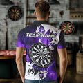 Lightning Grunge Dartboard Custom 3D Printed Darts, Darts Team |Purple