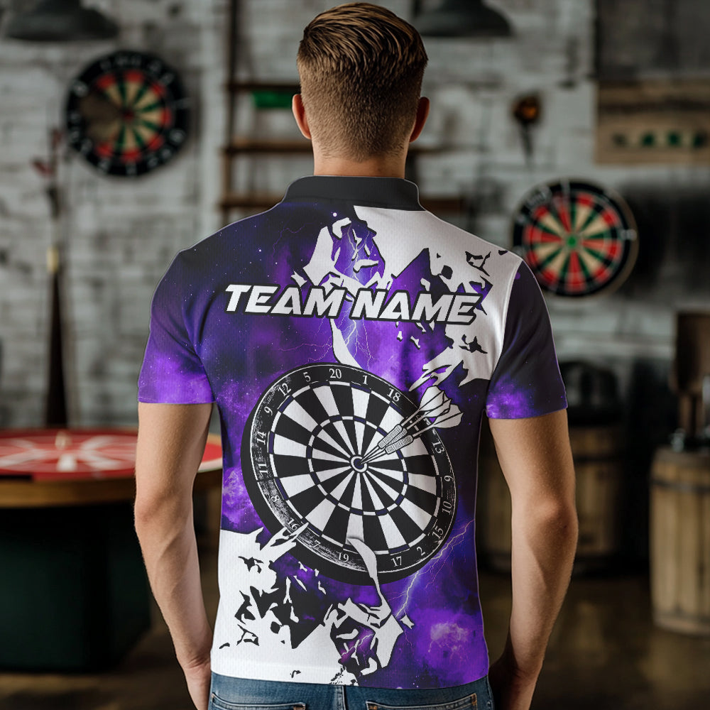 Lightning Grunge Dartboard Custom 3D Printed Darts, Darts Team |Purple
