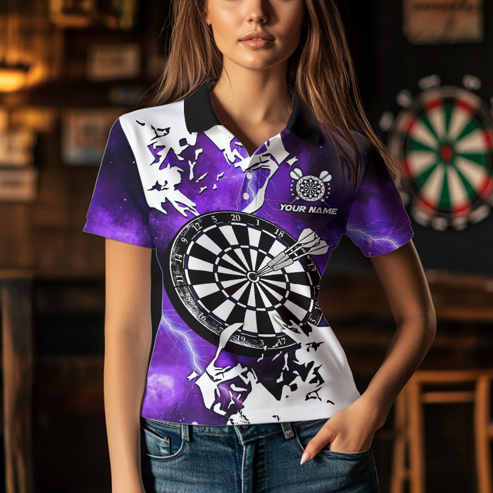 Lightning Grunge Dartboard Custom 3D Printed Darts, Darts Team |Purple