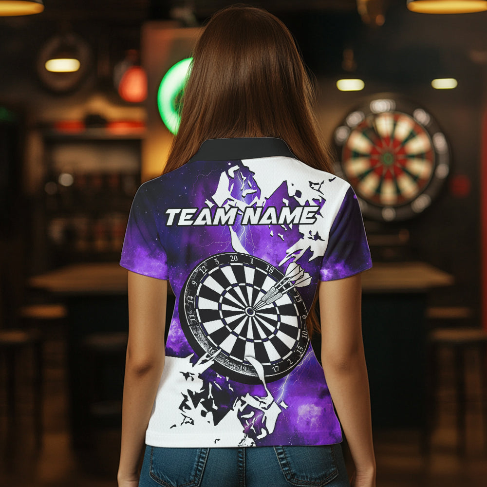 Lightning Grunge Dartboard Custom 3D Printed Darts, Darts Team |Purple