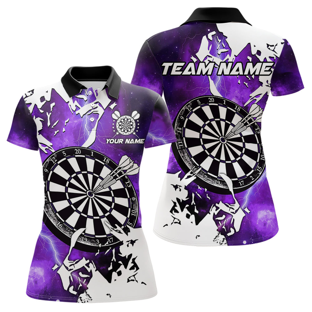 Lightning Grunge Dartboard Custom 3D Printed Darts, Darts Team |Purple