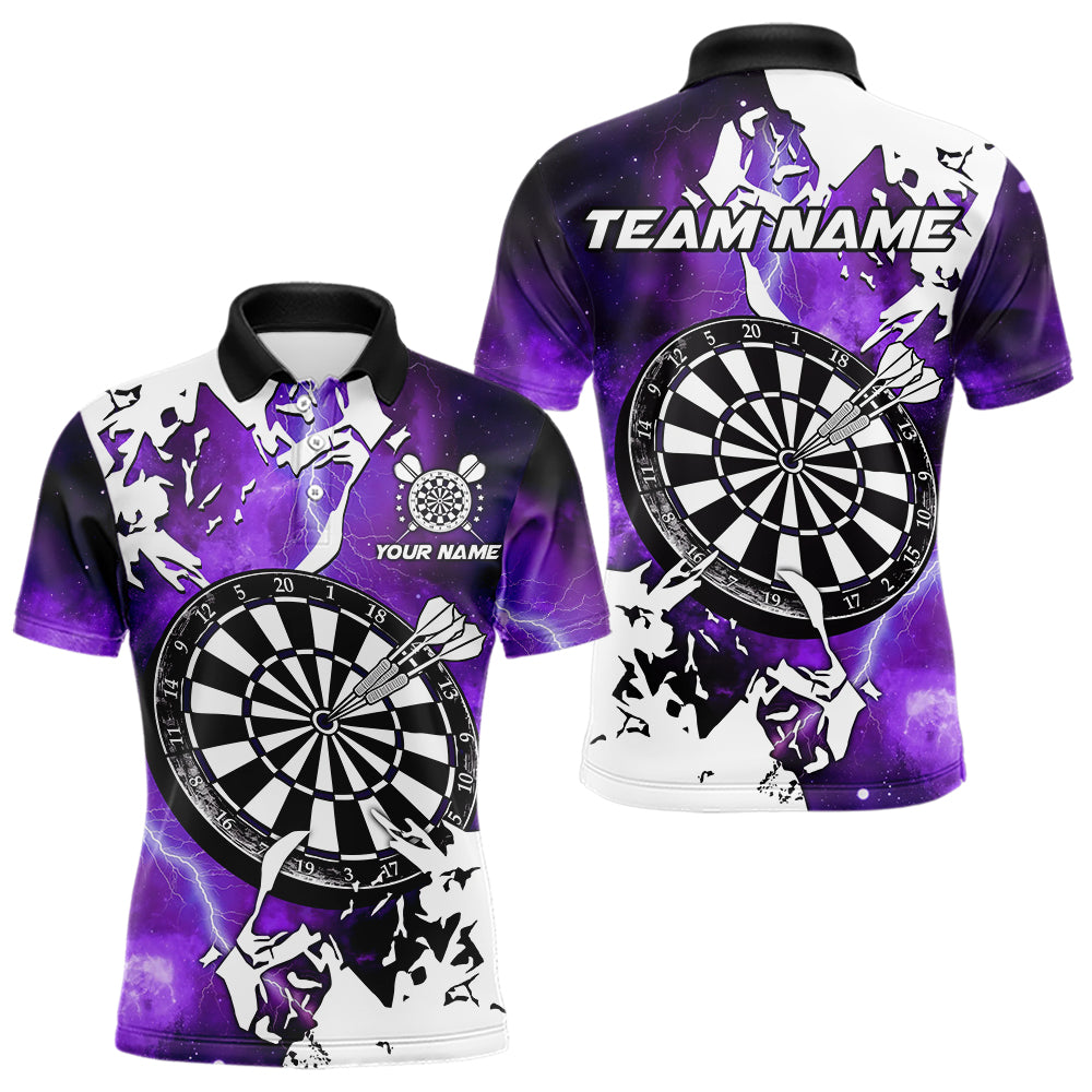 Lightning Grunge Dartboard Custom 3D Printed Darts, Darts Team |Purple