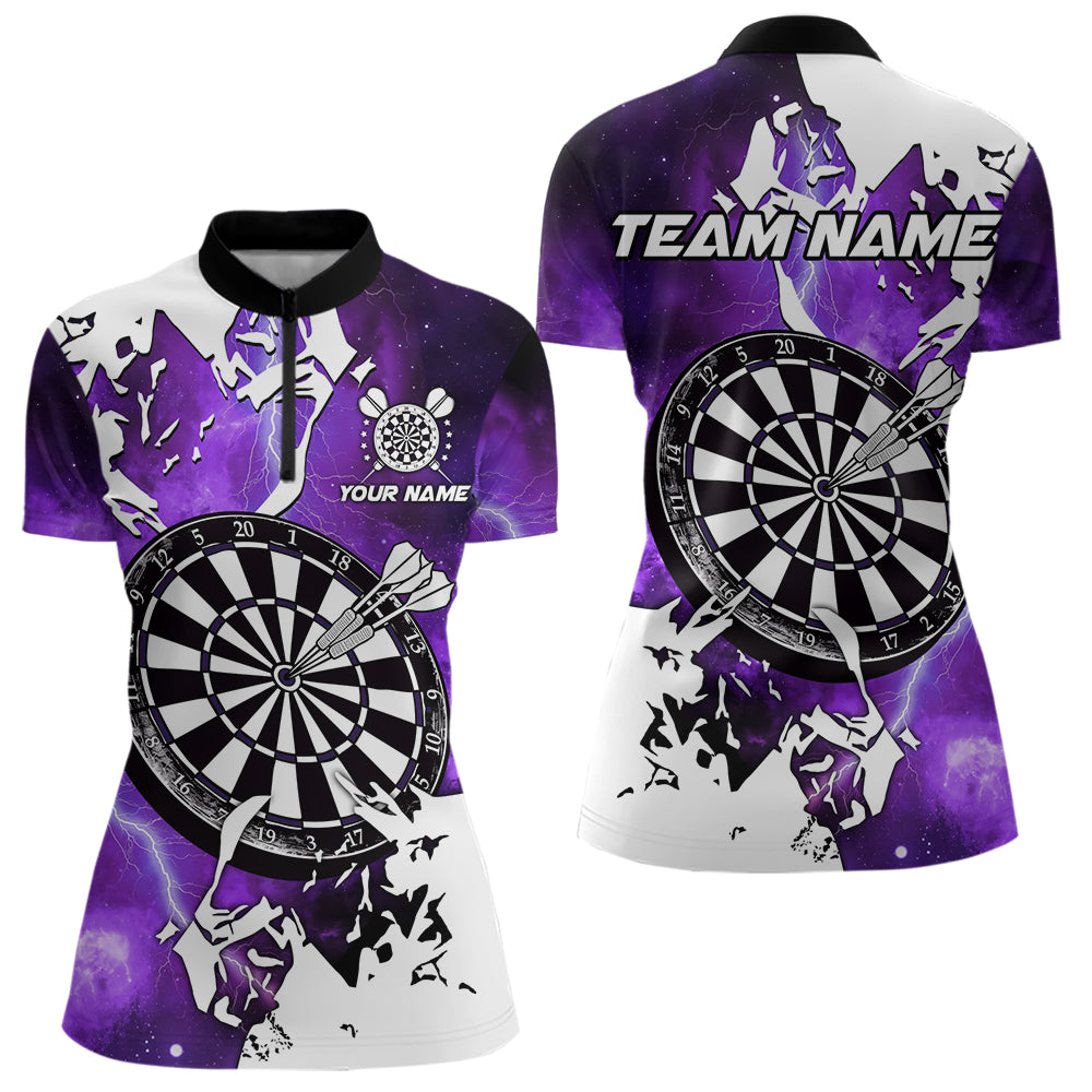 Lightning Grunge Dartboard Custom 3D Printed Darts, Darts Team |Purple