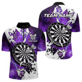 Lightning Grunge Dartboard Custom 3D Printed Darts, Darts Team |Purple