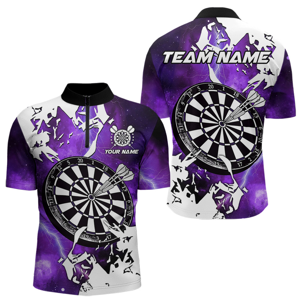 Lightning Grunge Dartboard Custom 3D Printed Darts, Darts Team |Purple
