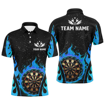 Personalized Blue Darts Flaming Men Darts Custom Team Darts League