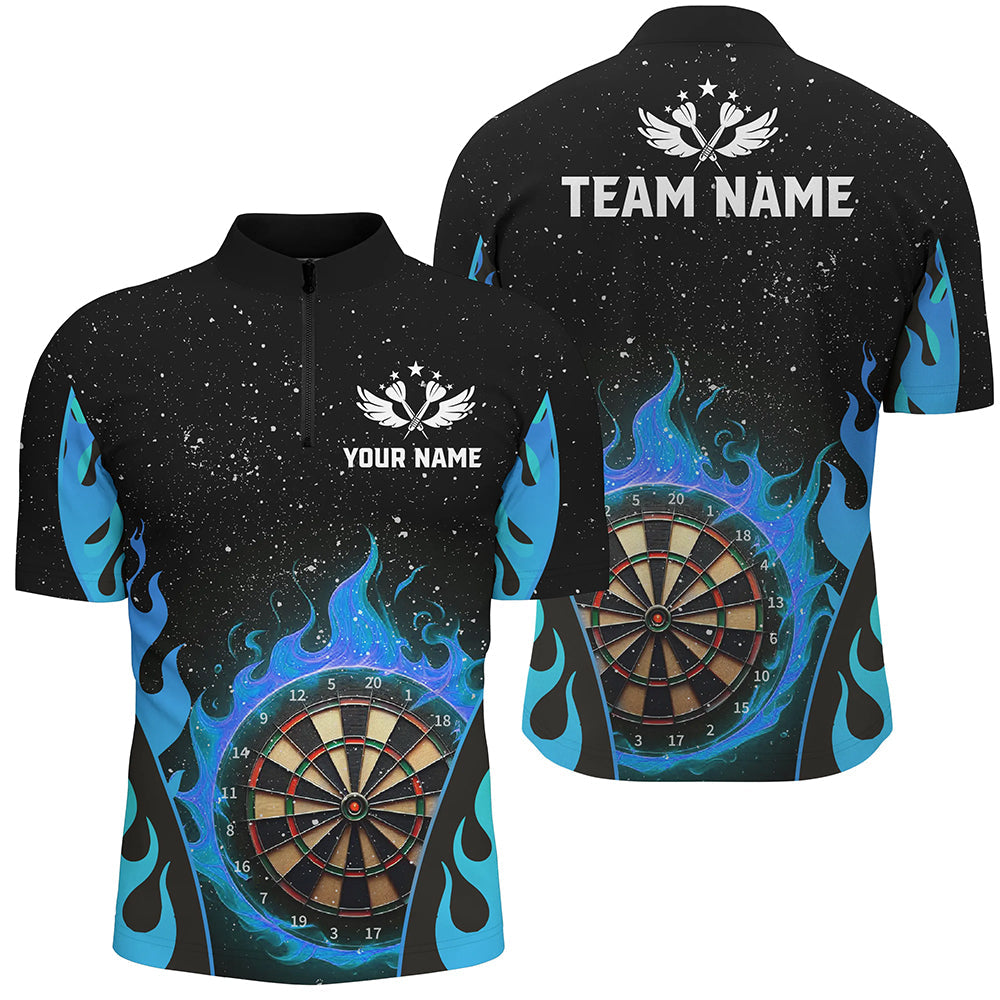 Personalized Blue Darts Flaming Men Darts Custom Team Darts League