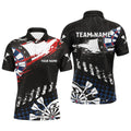 Personalized Grunge Style Men Darts Quarter-Zip Custom Name Retro Darts Team