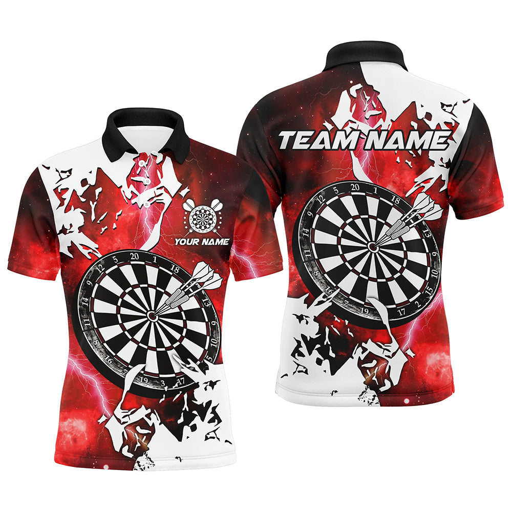 Lightning Grunge Dartboard Custom 3D Printed Darts, Darts Team |Red