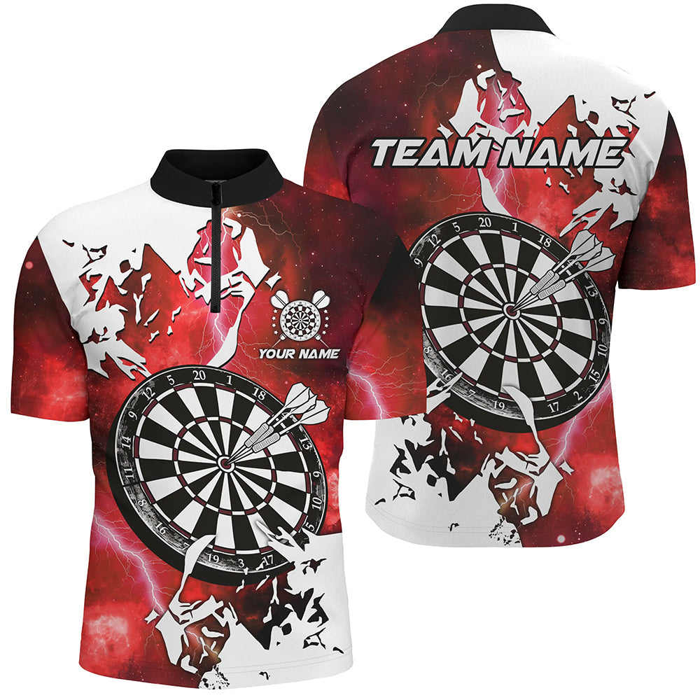 Lightning Grunge Dartboard Custom 3D Printed Darts, Darts Team |Red