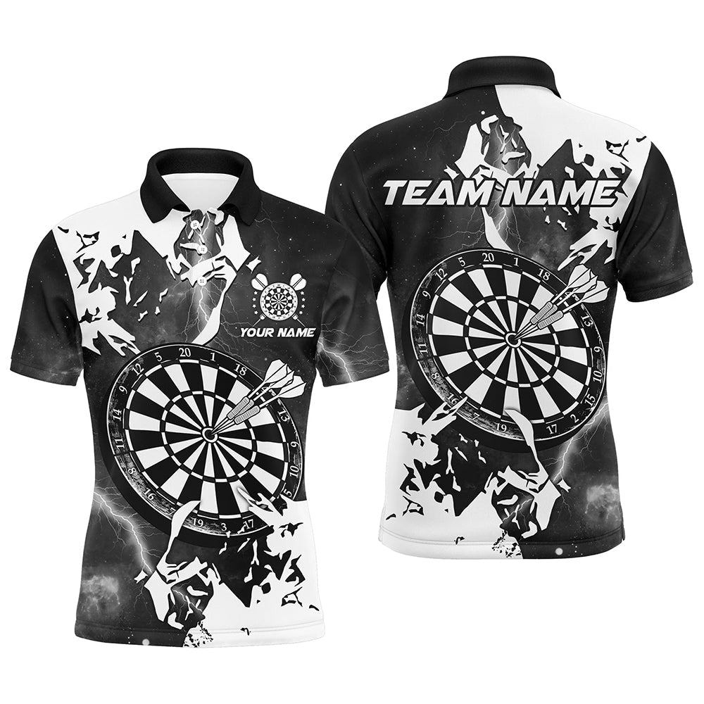 Lightning Grunge Dartboard Custom 3D Printed Darts, Darts Team |Black