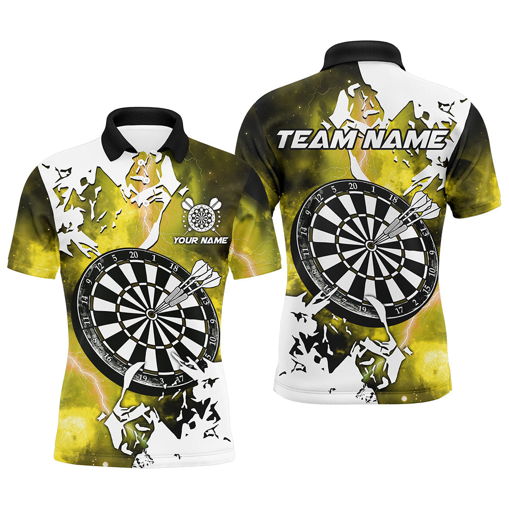 Lightning Grunge Dartboard Custom 3D Printed Darts, Darts Team |Yellow
