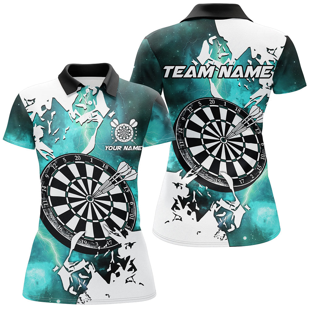 Lightning Grunge Dartboard Custom 3D Printed Darts, Darts Team |Turquoise