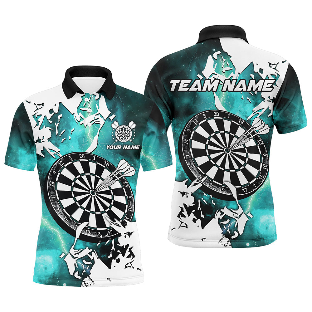 Lightning Grunge Dartboard Custom 3D Printed Darts, Darts Team |Turquoise