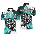 Lightning Grunge Dartboard Custom 3D Printed Darts, Darts Team |Turquoise