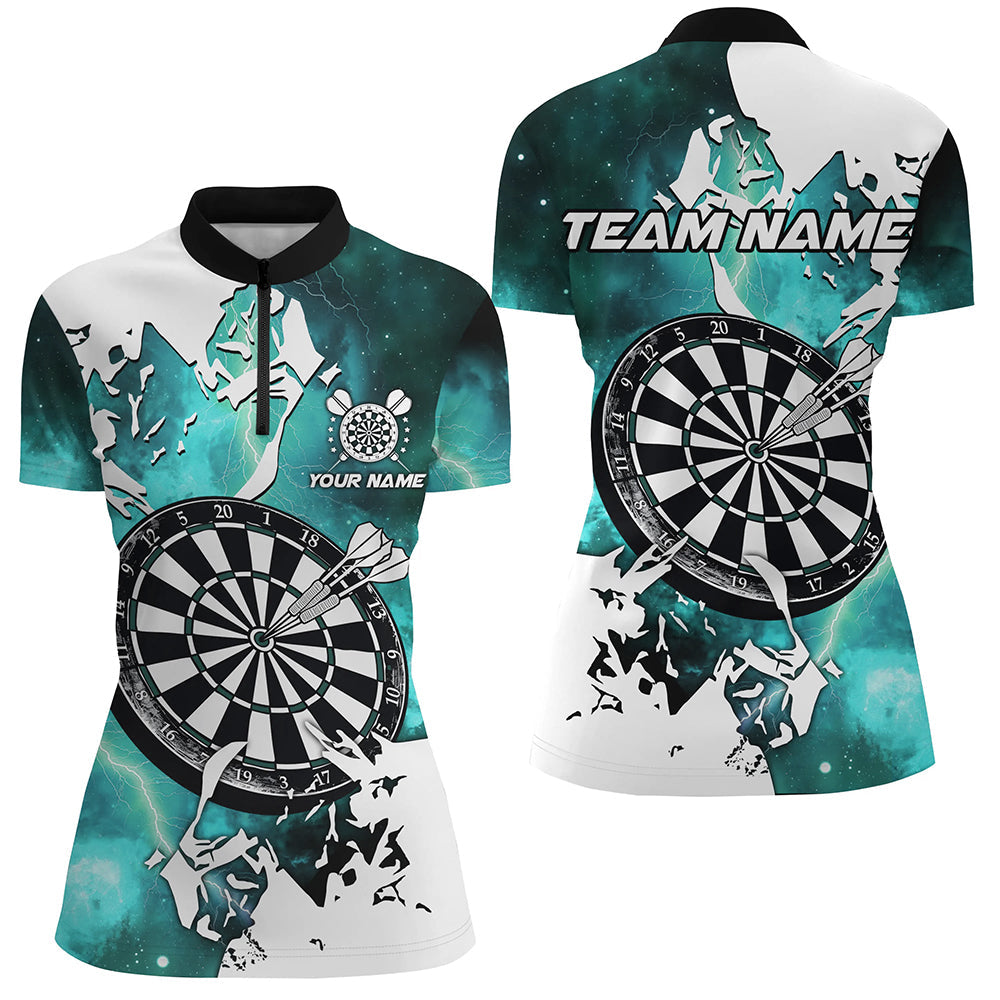 Lightning Grunge Dartboard Custom 3D Printed Darts, Darts Team |Turquoise
