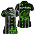 Green Grunge US Flag Luckiest Shamrock Patriotic Men Dart Custom St Patrick Day Dart