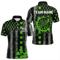 Green Grunge US Flag Luckiest Shamrock Patriotic Men Dart Custom St Patrick Day Dart