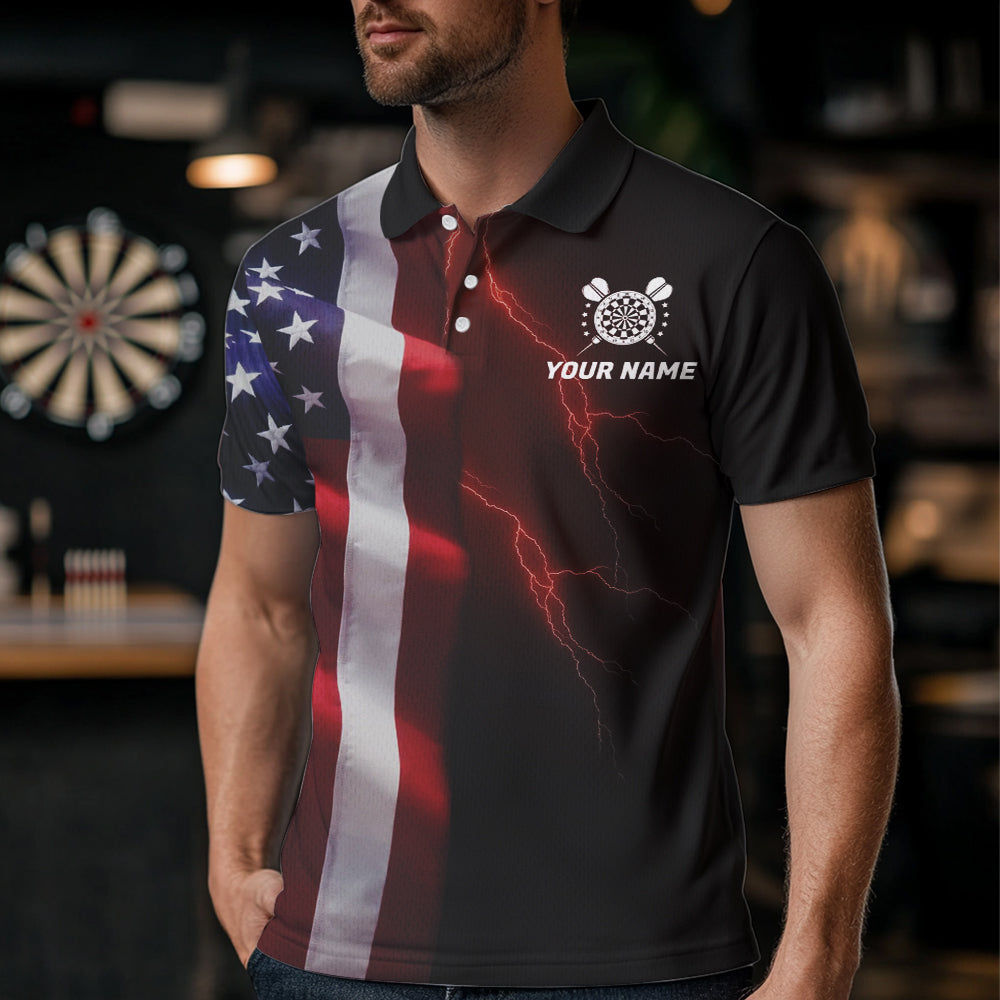 Personalized Lightning American Flag Dartboard Smoke Dart Team Patriotic Dart