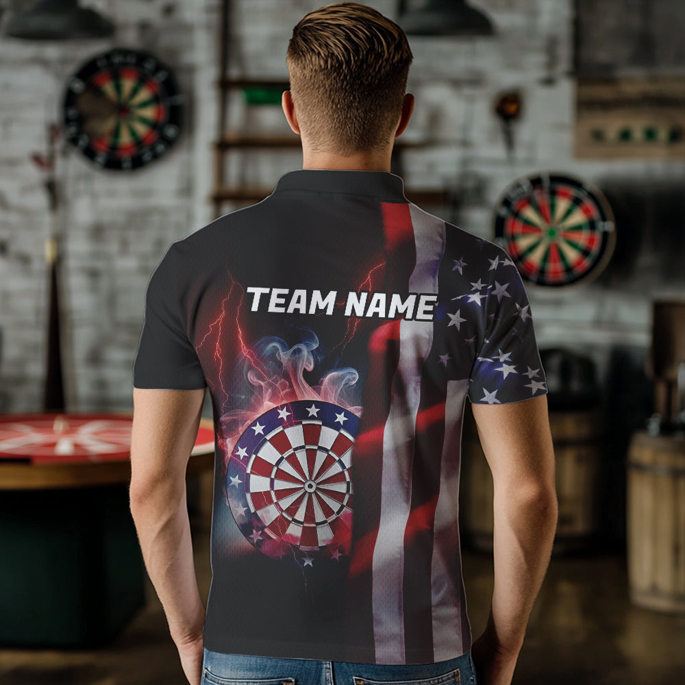Personalized Lightning American Flag Dartboard Smoke Dart Team Patriotic Dart