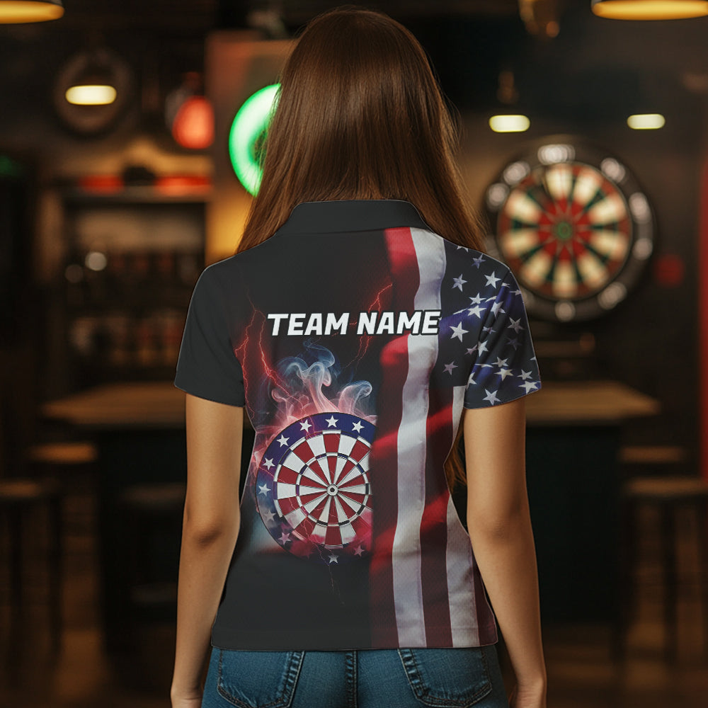 Personalized Lightning American Flag Dartboard Smoke Dart Team Patriotic Dart