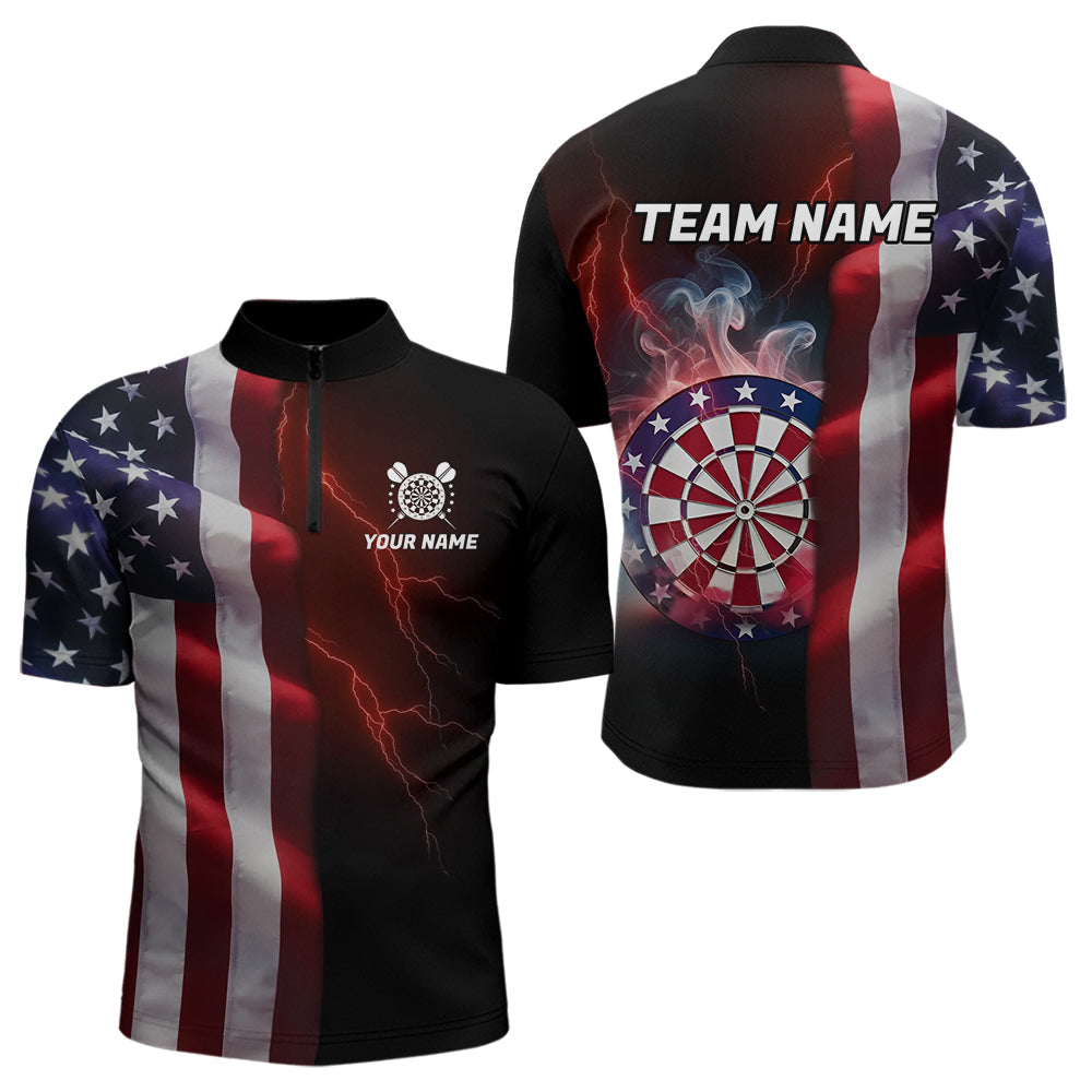 Personalized Lightning American Flag Dartboard Smoke Dart Team Patriotic Dart