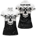 Customized Grunge Black White Skull Darts Men Quarter-Zip, Team League Darts
