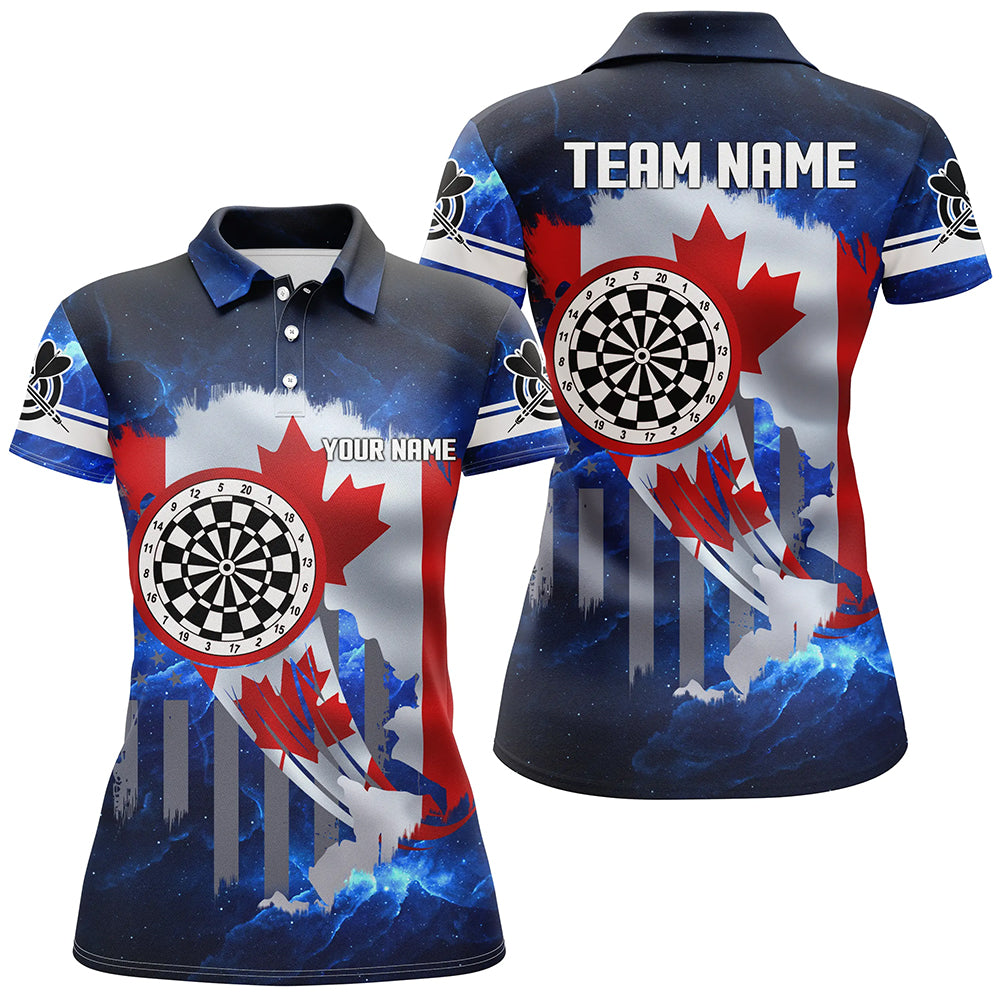 Canada Flag Darts Board Blue Galaxy Men Quarter-Zip Custom Patriotic Darts