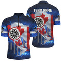 Canada Flag Darts Board Blue Galaxy Men Quarter-Zip Custom Patriotic Darts