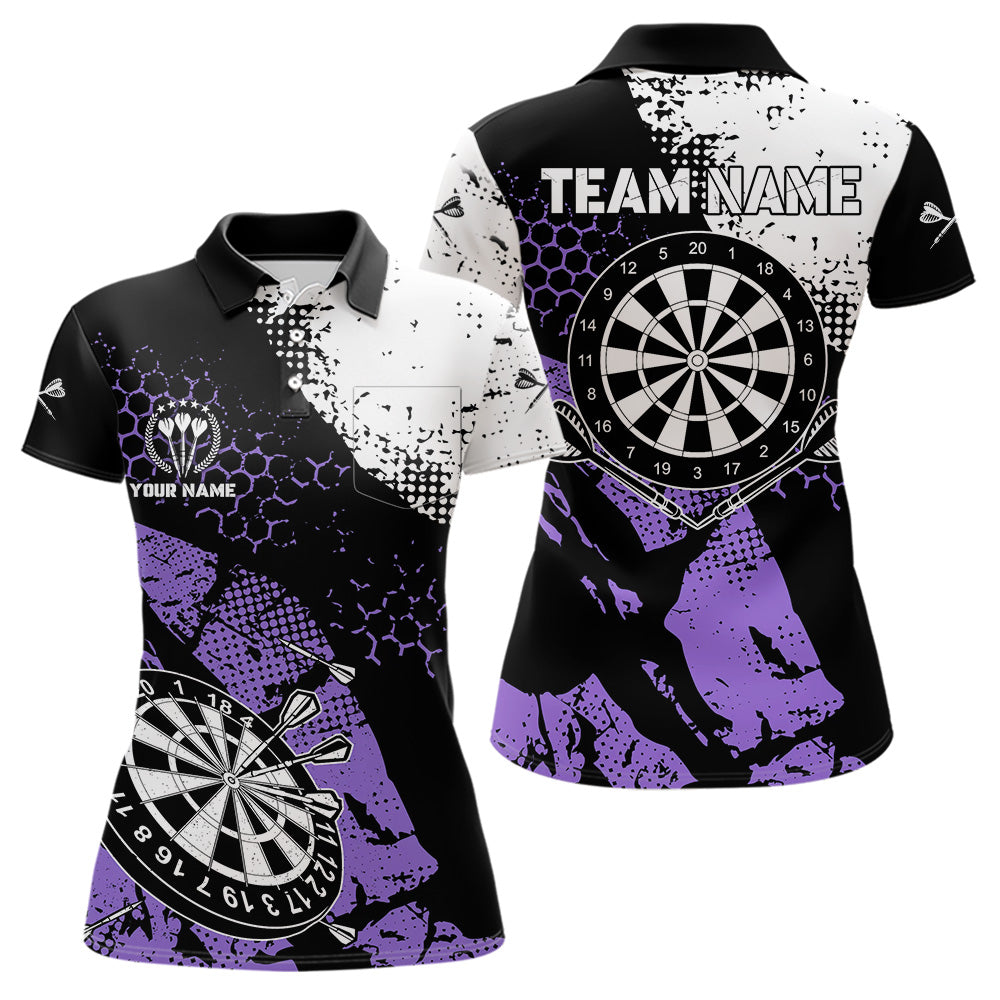 Retro Black Purple Grunge Pattern Darts, Custom Men Dart Team Dart