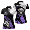 Retro Black Purple Grunge Pattern Darts, Custom Men Dart Team Dart