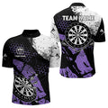 Retro Black Purple Grunge Pattern Darts, Custom Men Dart Team Dart