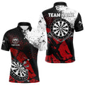 Retro Black Red Grunge Pattern Darts, Custom Men Dart Team Dart