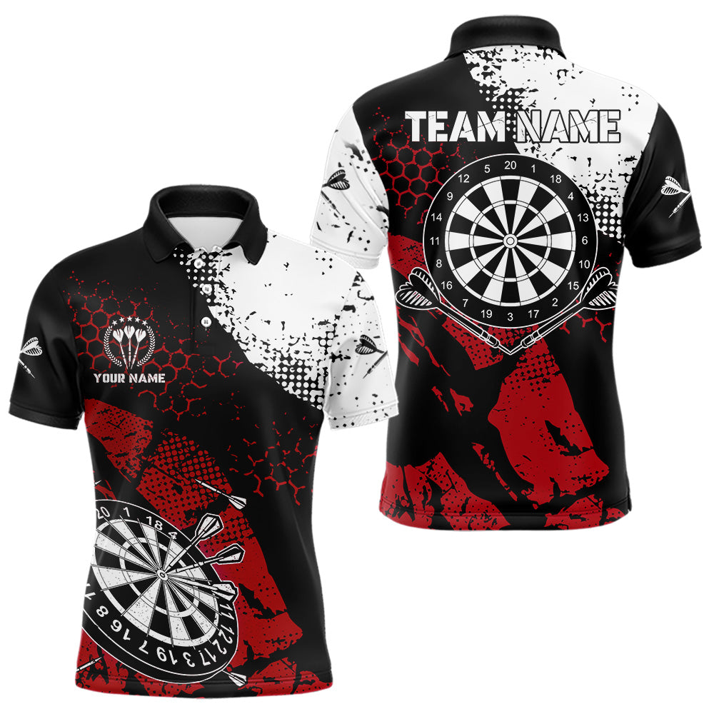 Retro Black Red Grunge Pattern Darts, Custom Men Dart Team Dart